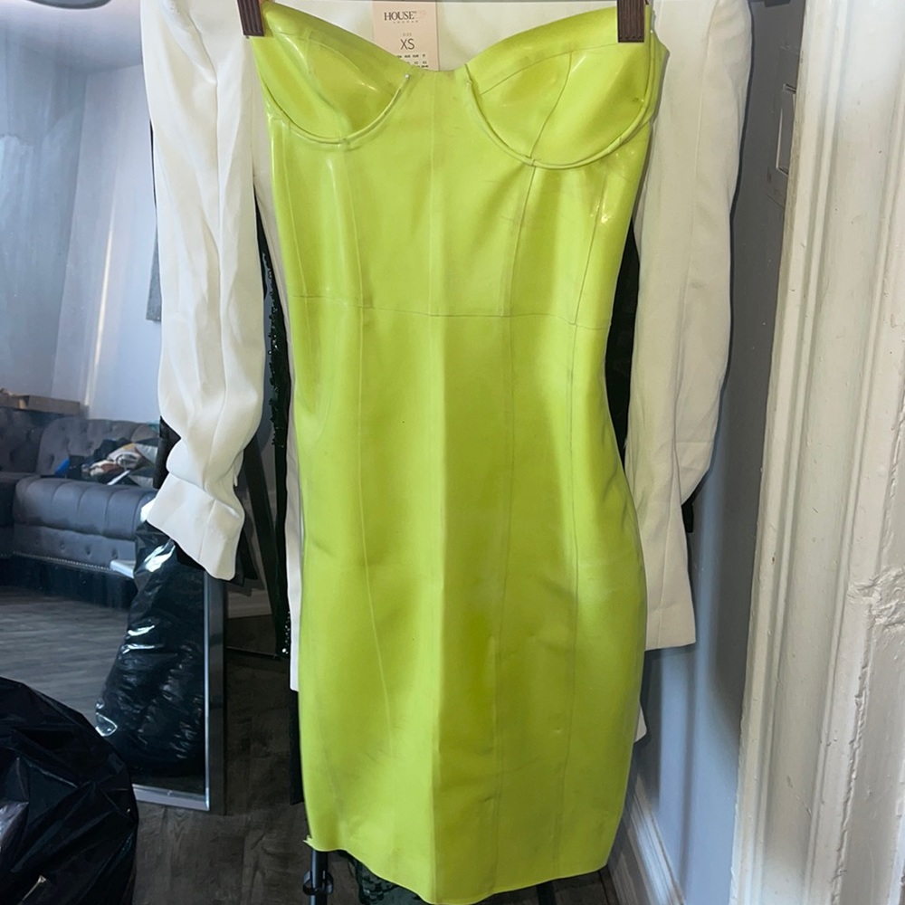Lime Green Latex Dress